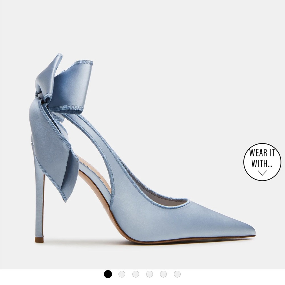 Steve Madden Light Blue Satin Bow Heels
